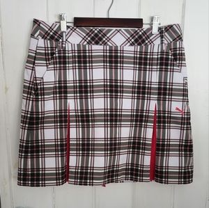 Puma Women's Plaid Golf Skirt - Black, White, Red
